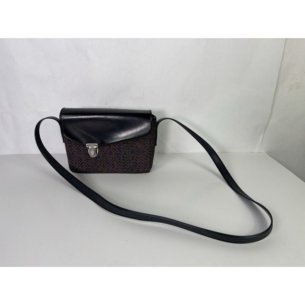 Vintage Belding California Saddle Leather Tweed Bag Crossbody Bag Purse 7x5.5"